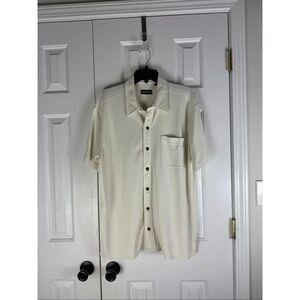 Orvis Mens Cream Button Front Shirt Size L